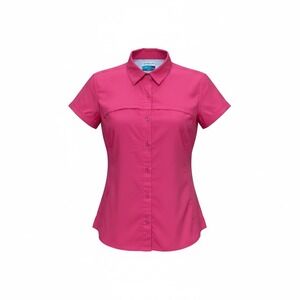 Magellan Outdoors Fish Gear Womens Pink Short Sleeve Fishing Shirt Large L